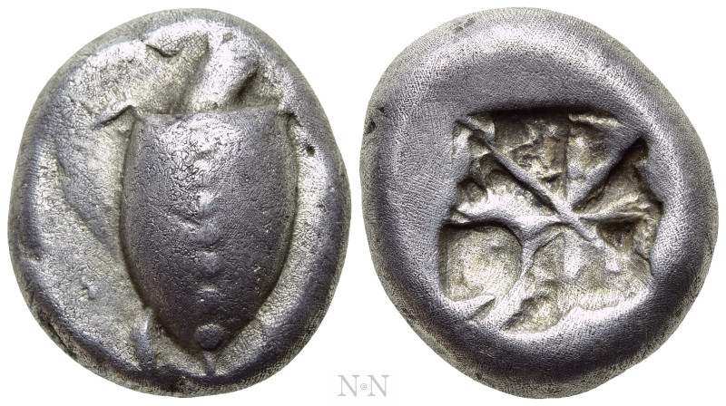 ATTICA. Aegina. Stater (Circa 550-530/25 BC). 

Obv: Sea turtle, head turned t...