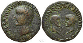 HISPANIA. Carthago Nova. Tiberius with Nero and Drusus as Caesares (14-27). Ae As