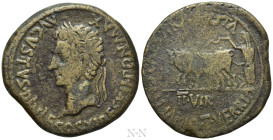 HISPANIA. Tarraconensis. Caesaraugusta. Augustus (27 BC-14 AD). Ae. Gaius Alliarius, Titus Verrius, duoviri