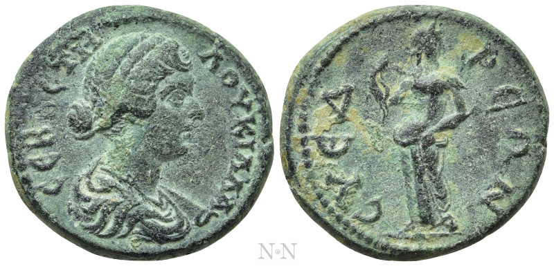 CILICIA. Syedra. Lucilla (Augusta, 164-182). Ae. 

Obv: ΛOYKIΛΛA CEBACTH. 
Dr...