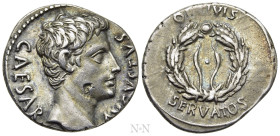 AUGUSTUS (27 BC-14 AD). Denarius. Uncertain mint in Spain, possibly Colonia Patricia