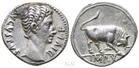 AUGUSTUS (27 BC-14 AD). Denarius. Lugdunum