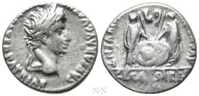 AUGUSTUS (27 BC-14 AD). Denarius. Lugdunum