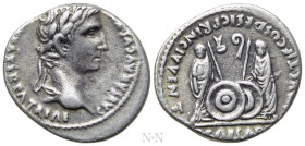 AUGUSTUS (27 BC-14 AD). Denarius. Lugdunum