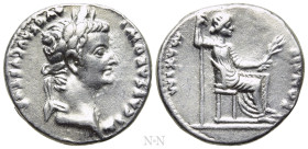 TIBERIUS (14-37). Denarius. "Tribute Penny" type. Lugdunum