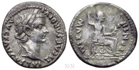 TIBERIUS (14-37). Denarius. "Tribute Penny" type. Lugdunum