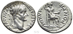 TIBERIUS (14-37). Denarius. "Tribute Penny" type. Lugdunum