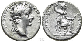 TIBERIUS (14-37). Denarius. "Tribute Penny" type. Lugdunum