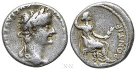 TIBERIUS (14-37). Denarius. "Tribute Penny" type. Lugdunum