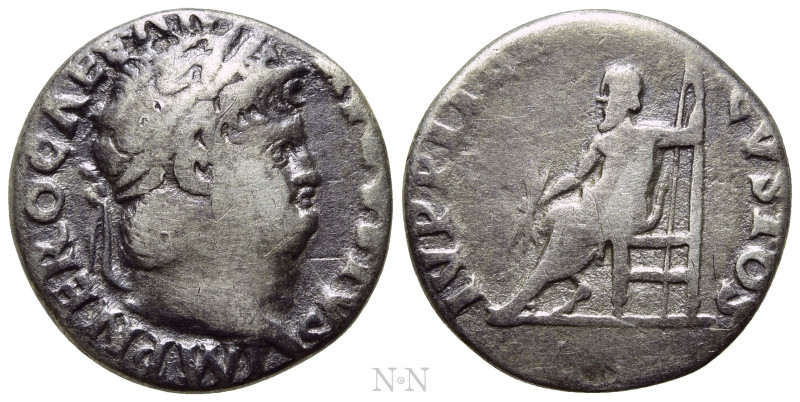 NERO (54-68). Denarius. Rome. 

Obv: IMP NERO CAESAR AVGVSTVS. 
Laureate head...