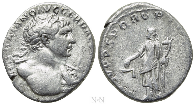 TRAJAN (98-117). Denarius. Rome. 

Obv: IMP TRAIANO AVG GER DAC P M TR P. 
La...