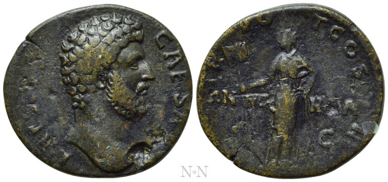 AELIUS (Caesar, 136-138). As or Duopndius. Rome. 

Obv: L AELIVS CAESAR. 
Bar...