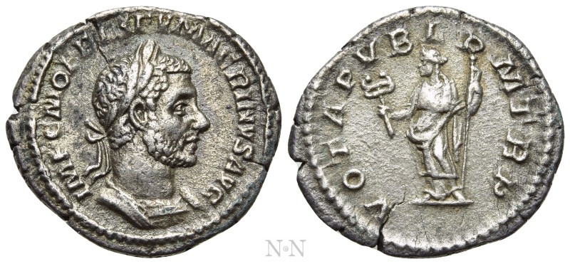 MACRINUS (217-218). Denarius. Rome. 

Obv: IMP C M OPEL SEV MACRINVS AVG. 
La...