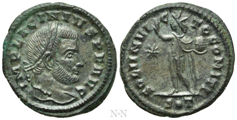 LICINIUS I (308-324). Follis. Ticinum. 

Obv: IMP LICINIVS P F AVG. 
Laureate...