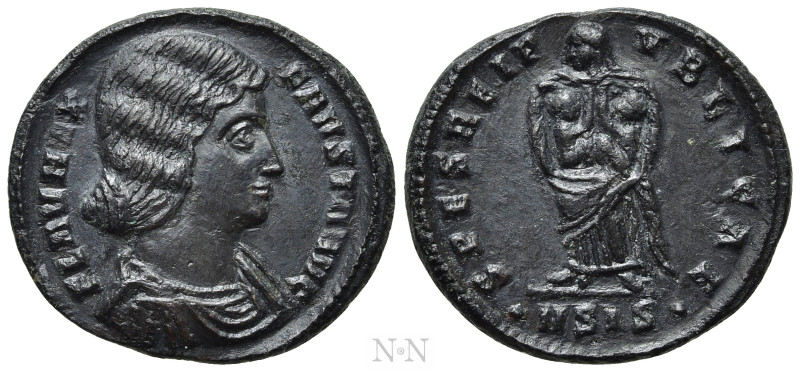 FAUSTA (Augusta, 324-326). Follis. Siscia. 

Obv: FLAV MAX FAVSTA AVG. 
Drape...