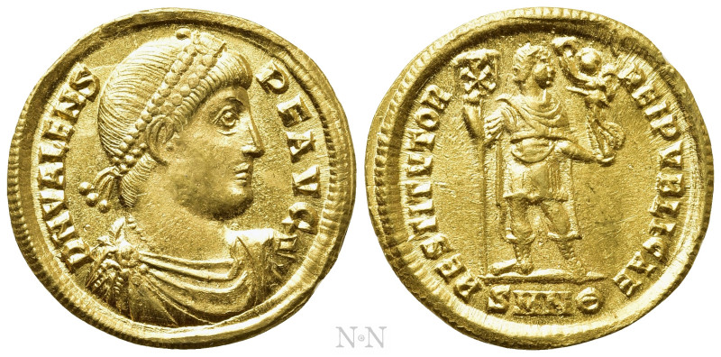 VALENS (364-378). GOLD Solidus. Nicomedia. 

Obv: D N VALENS P F AVG. 
Pearl-...