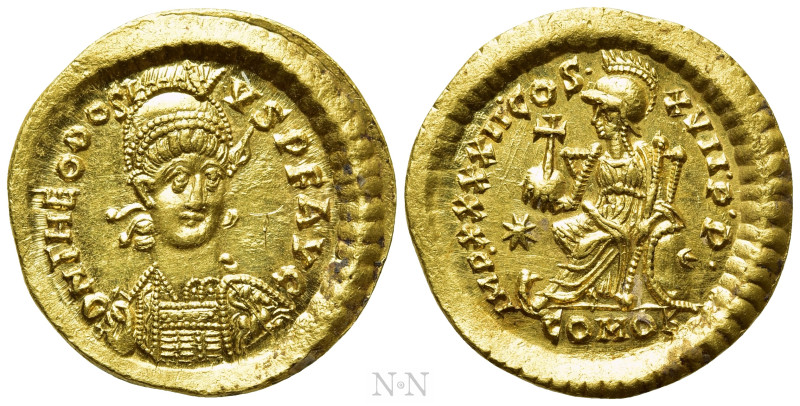 THEODOSIUS II (402-450). GOLD Solidus. Constantinople. 

Obv: D N THEODOSIVS P...