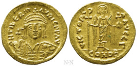 MAURICE TIBERIUS (582-602). GOLD Solidus. Constantinople