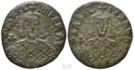 MICHAEL III 'THE DRUNKARD', with BASIL I (842-867). Follis. Constantinople