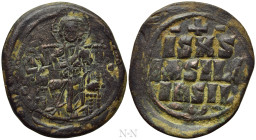 ANONYMOUS FOLLES. Class D. Time of Constantine IX (Circa 1042-1055). Follis. Constantinople