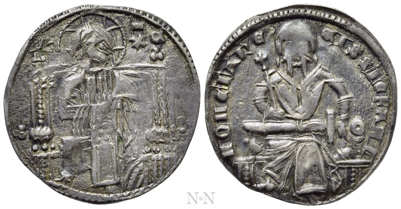 SERBIA. Stefan Dragutin (1276-1282). Dinar. 

Obv: IC - XC. 
Christ Pantokrat...