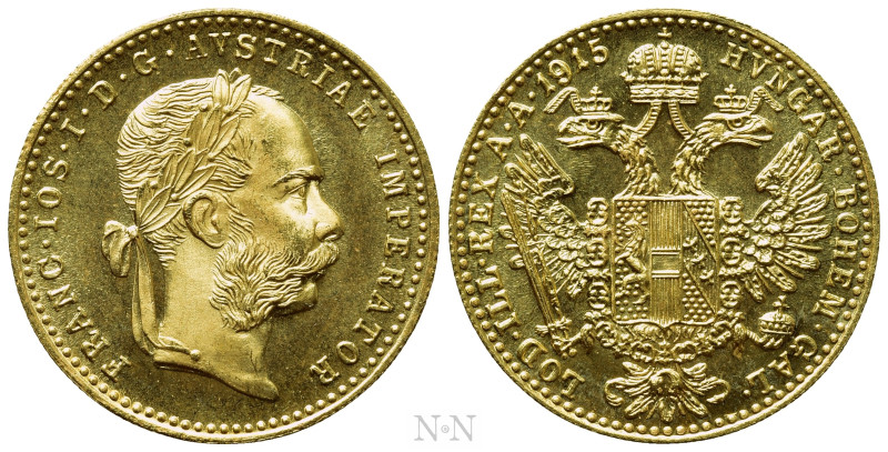 AUSTRIAN EMPIRE. Franz Josef I (1848-1916). GOLD Dukat (1915). Wien (Vienna). Re...