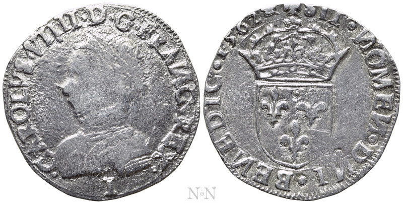 FRANCE. Charles IX (1560-1574). Teston (1562-I). Limoges. 

Obv: CAROLUS VIIII...