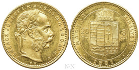 HUNGARY. Franz Joseph I (1848-1916). GOLD 8 Florint - 20 Francs (1881-KB). Kremnitz