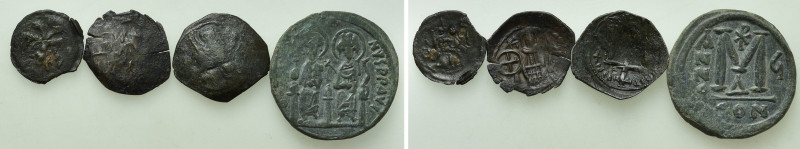 4 Byzantine and Medieval Coins. 

Obv: .
Rev: .

. 

Condition: See pictu...