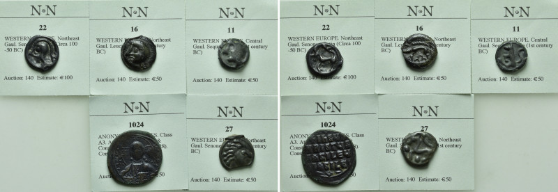 5 Celtic and Byzantine Coins. 

Obv: .
Rev: .

. 

Condition: See picture...