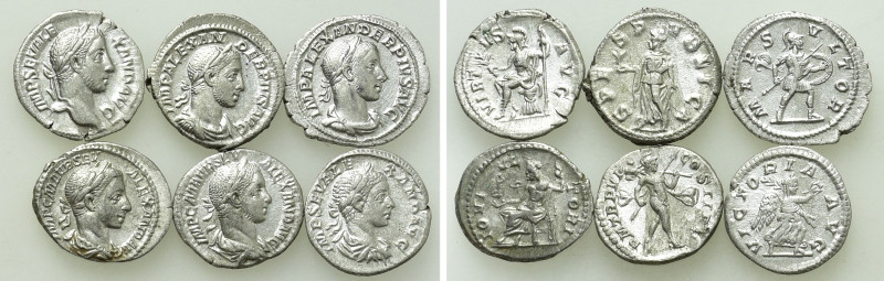 6 Denarii of Severus Alexander. 

Obv: .
Rev: .

. 

Condition: See pictu...