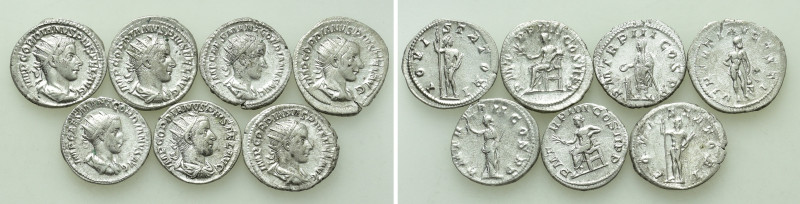 7 Antoniniani of Gordianus III. 

Obv: .
Rev: .

. 

Condition: See pictu...