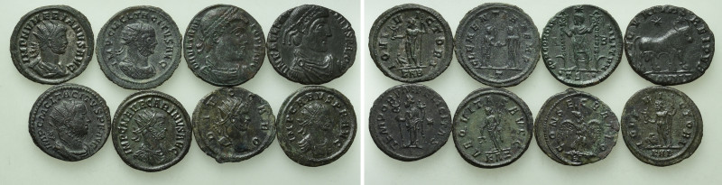 8 Roman Coins; All Tooled. 

Obv: .
Rev: .

. 

Condition: See picture.
...