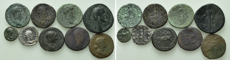 9 Roman Coins. 

Obv: .
Rev: .

. 

Condition: See picture.

Weight: g....