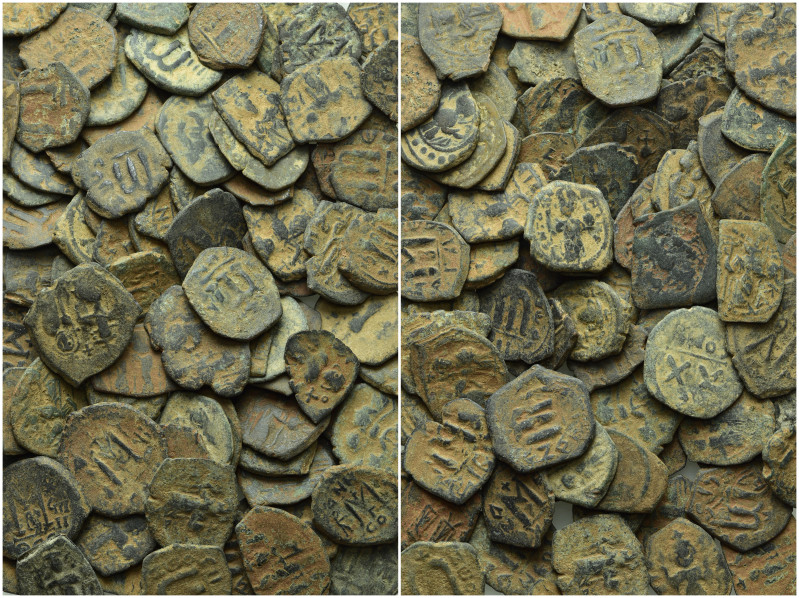 Circa 100 Early-Islamic and Byzantine Coins. 

Obv: .
Rev: .

. 

Conditi...