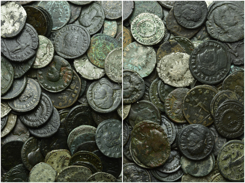 Circa 100 Late Roman Coins. 

Obv: .
Rev: .

. 

Condition: See picture....