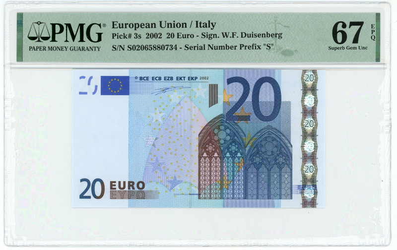 European Union Italy 20 Euro 2002 PMG 67 EPQ Superb Gem Unc

P# 3s, N# 205572;...