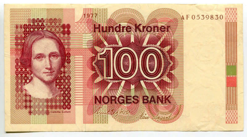 Norway 100 Kroner 1977

P# 41a, N# 209734; # AF 0539830; AUNC