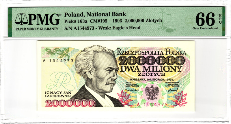 Poland 2000000 Zlotych 1993 PMG 66 EPQ Gem Unc

P# 163a, N# 234972; # A 154497...