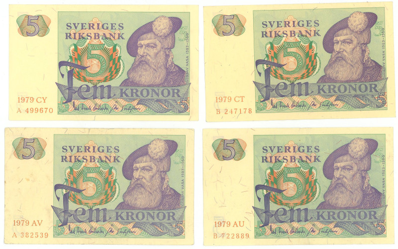 Sweden 4 x 5 Kronor 1979

P# 51d3, N# 202682; VF-XF