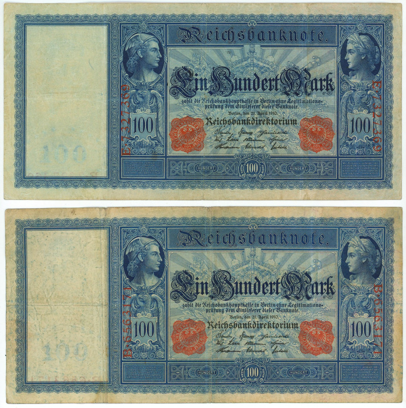 Germany - Empire 2 x 100 Mark 1910

P# 42, N# 203319; VF-