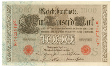 Germany - Empire 1000 Mark 1910 S

P# 44b, N# 202158; # K 7422545; VF+
