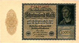 Germany - Weimar Republic 10000 Mark 1922

P# 72, N# 208632; # P 01267889; XF+