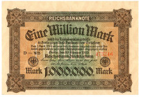 Germany - Weimar Republic 1000000 Mark 1923

P# 86, N# 207367; # DWB 473246; XF