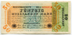 Germany - Weimar Republic 50 Milliarden Mark 1923

P# 120, N# 208778; # BR-31 057649 *; XF