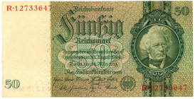Germany - Third Reich 50 Reichsmark 1933 F

P# 182a, N# 203641; # R 12733647; VF