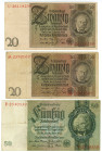 Germany - Third Reich 2 x 20 - 50 Reichsmark 1929 - 1933

P# 181 - 182, VF
