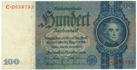 Germany - Third Reich 100 Reichsmark 1935 C

P# 183a, N# 204560; # C 0938783; VF