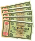 Germany - Third Reich 5 x 5 Reichsmark 1934 Entwertet

P# 207, N# 302395; Perforated Entwertet; AUNC