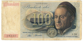 Germany - FRG 100 Deutsche Mark 1948

P# 15, N# 272399; # J59 145818235; VF